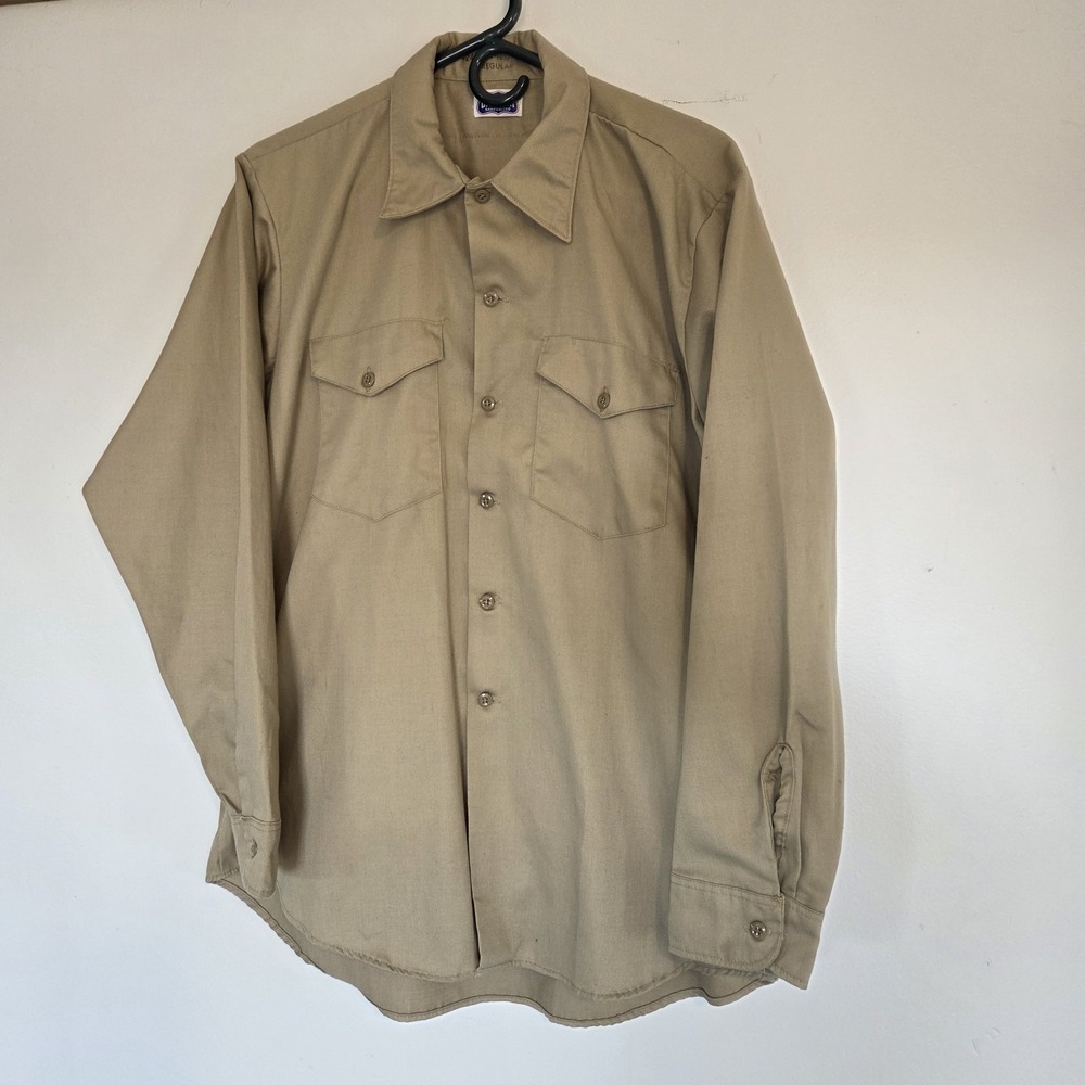 Vtg Big Smith Work Shirt Sanforized Men's XL USA Brown Long Sleeve Button 5240